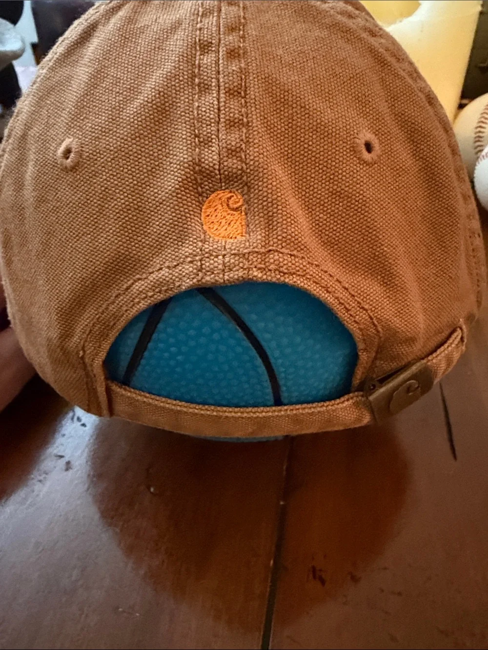 Carhartt Brown Canvas Baseball Cap with Frayed Logo Patch